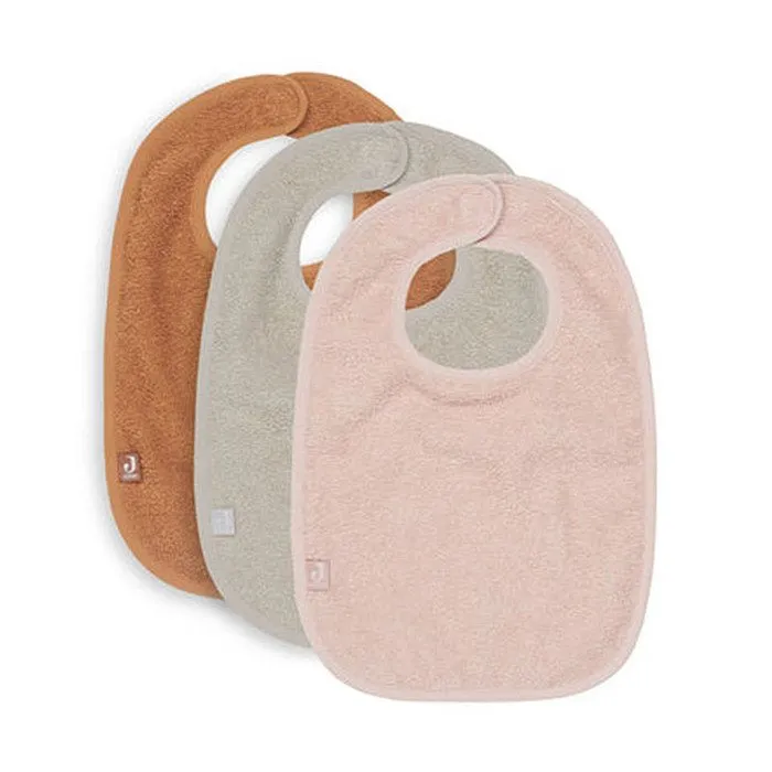 Bavoir Éponge Rose Pale-Nougat-Caramel (3pcs) Jollein-0