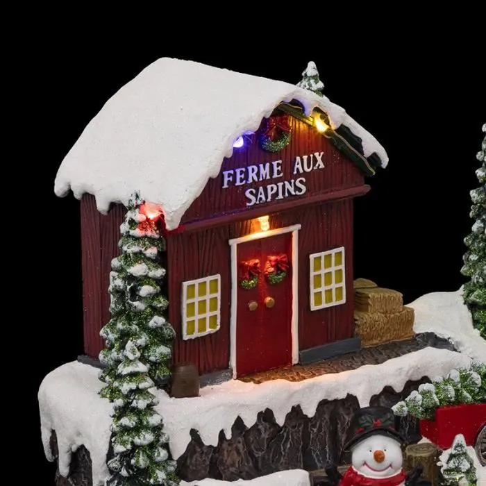 Village de Noël bonhomme de neige tracteur animé/musical 10 LED + transfo Feeric lights & christmas-0