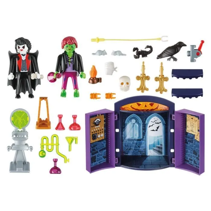 PLAYMOBIL - Coffre Vampire et Mutant - 5638 - Contient 2 personnages et une machine infernale-1