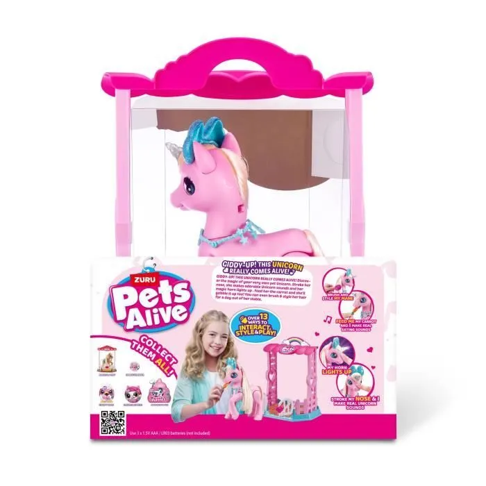 Licorne Interactif - ZURU - My Magical Unicorn Pets Alive - 13 interactions et jeux pour découvrir la magie de ta licorne-3