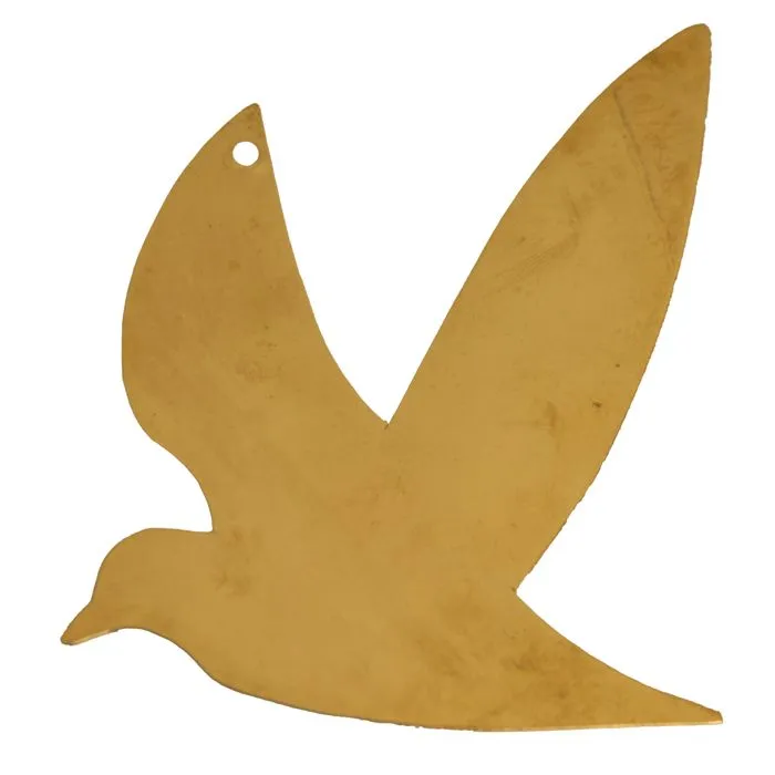 Déco murale colombe en laiton Doré 8x10 cm-0