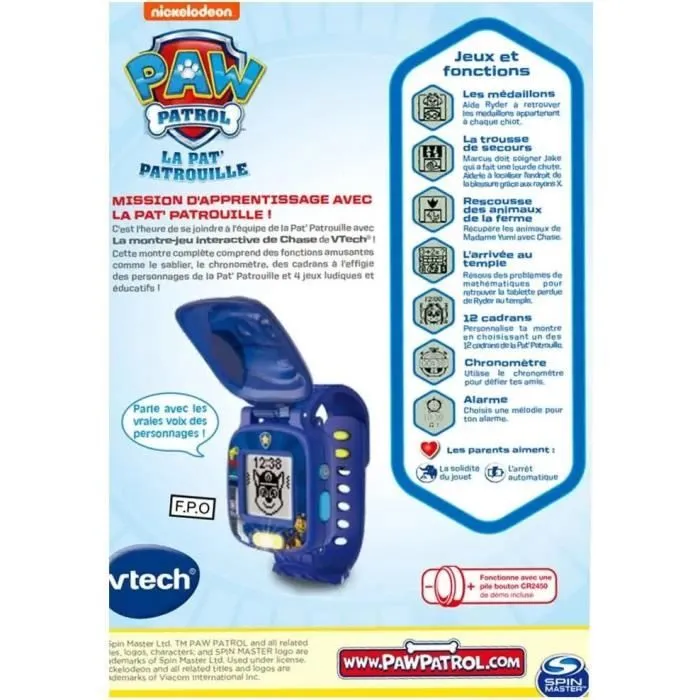 Montre-Jeu Interactive de Chase - VTECH - Pat Patrouille - Multifonction parlante pour enfant-7