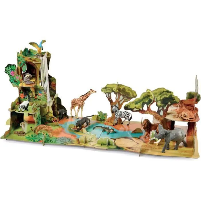 PAPO Batiment Isiplay La Jungle - Figurines animaux sauvages pour enfants - Marque PAPO - Modèle LA VIE SAUVAGE-2