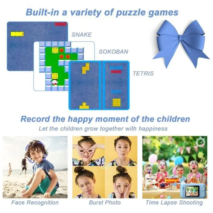 Caméra Numérique Enfant RNGCPTO Kidizoom - 4MP - 2,4 Pouces - Bleu - Pour Garçons 3 à 10 ans-3
