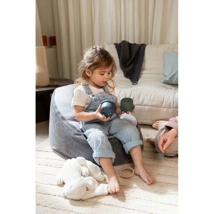 doomoo Transat bébé Seat'N Grow - Evolutif en Pouf Enfant - Dès la naissance jusqu'à 25kg, Gris-2