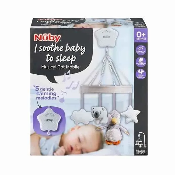 Mobile musical pour berceau - NUBY - 99613 - 5 mélodies - Blanc - Mixte-0