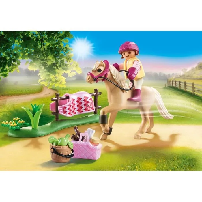 Country Cavalière avec poney beige-1