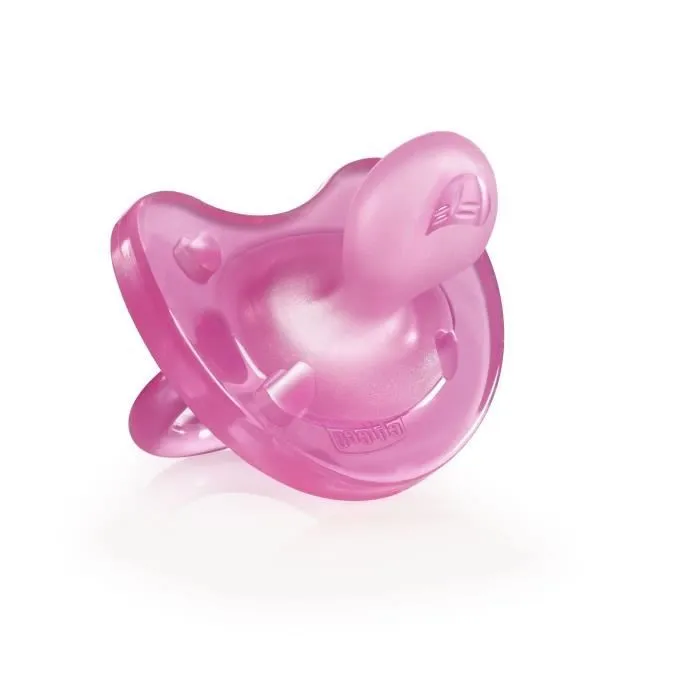 CHICCO Sucettes Physio Soft "tout silicone" - x2 - Rose & violet- 12m+ - Blister-1