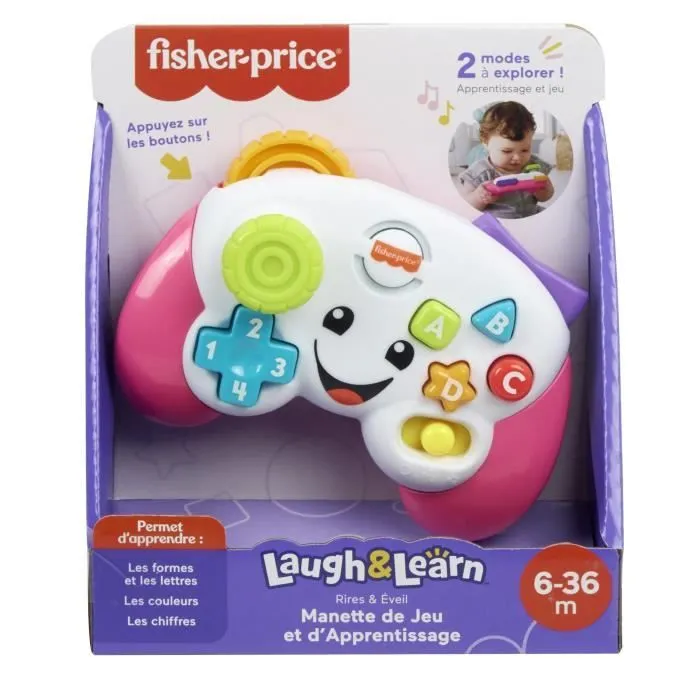Fisher-Price-manette de jeu et d’apprentissage Rires et Éveil HXY11-8