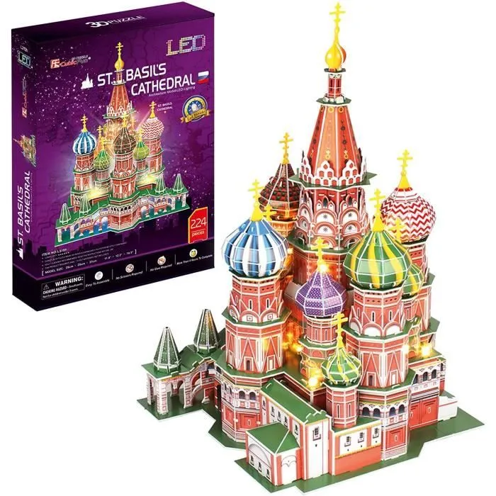 Puzzle 3D - San Basilio - Architecture et monument - WORLDBRANDS - 224 pièces - 240 minutes - LED-0