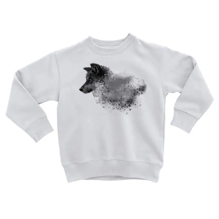 Sweatshirt Enfant Magnifique Loup Yeux Bleu Peinture Art Animaux Sauvages-0