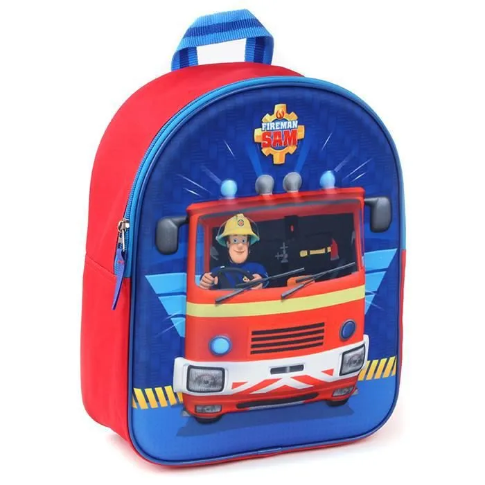 Sac à dos - Sam le Pompier - On Duty (3D) - Rouge - 31 x 25 x 12 cm - Maternelle-0