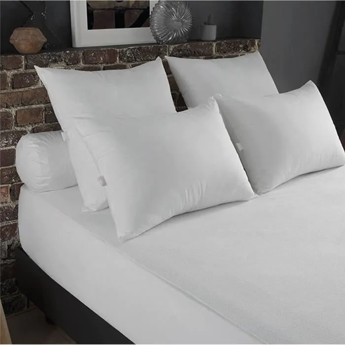 Lot de 2 alèses, protèges matelas imperméables et respirants - Coton et TPU - 140 x 200 cm - Blanc - Vivezen-3