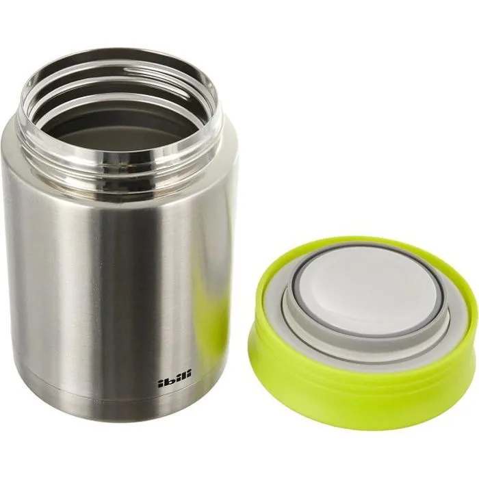 IBILI Mini-Thermosgefäß 450 ml, Edelstahl, Silber/grün, 10 x 10 x 15 cm-1