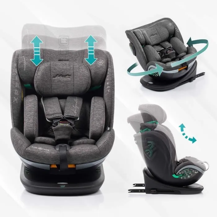 Siège auto - BABYAUTO - XPERTA BLACK LINE - De la naissance à 12 ans - 0-36 kg - I-Size - ISOFIX - Pivotant 360° - ECE R129-3