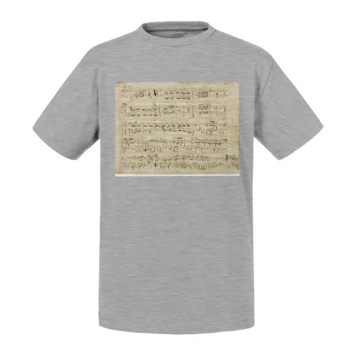 T-shirt Enfant Bleu Chopin Partition Manuscrit Polonaise Piano Musique-0