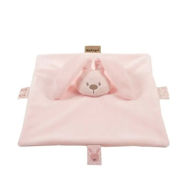 Doudou rose - NATTOU - Idéal pour les câlins - Marionnette - 26 x 26 cm-0