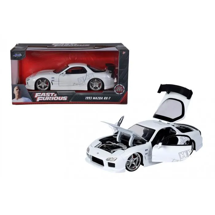 Voiture miniature - JADA - Mazda RX-7 1993 - Échelle 1:24 - Couleur blanche - Moulée sous pression-1