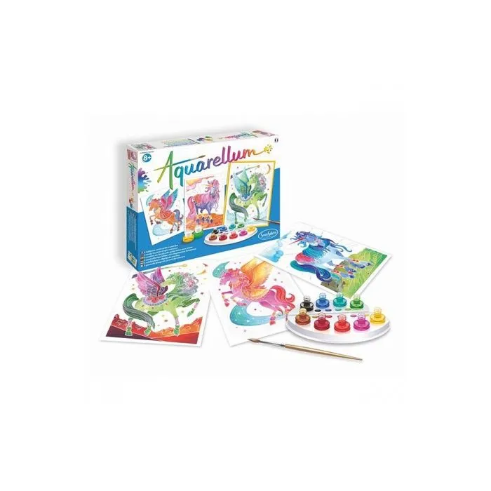 SENTOSPHERE - Aquarellum licorne pégase - Mixte - À partir de 8 ans - Technique innovante-0