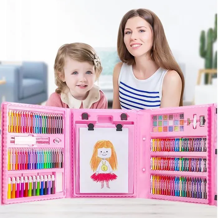 Set de Dessin Enfants Filles Garçons - 208 Piece Créativité Coffret Art Dessin Cadeau pour Enfants | Super Cadeaux D’Anniversaires-1