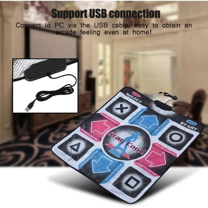 WJ Tapis de Danse USB,Tapis de Jeu Musical électronique Jouets Tapis de Danse USB 93 x 83 cm-3