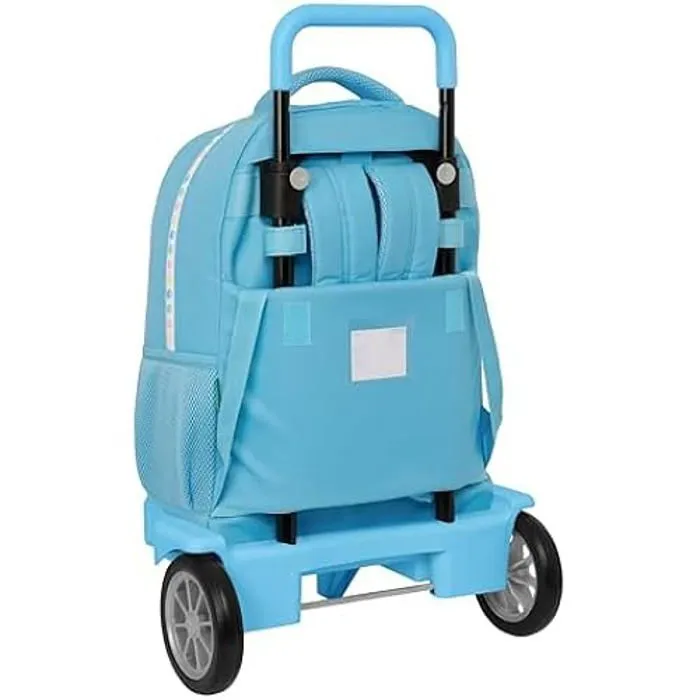 Sac à dos à roulettes Benetton Spring - Compact évolution - Amovible - Enfant - Bleu ciel-1
