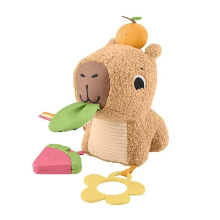 Fisher-Price-Mon Capybara Câlins-Peluche Anneau De Dentition Et Hochet - Dès 3 mois- HYR54-0