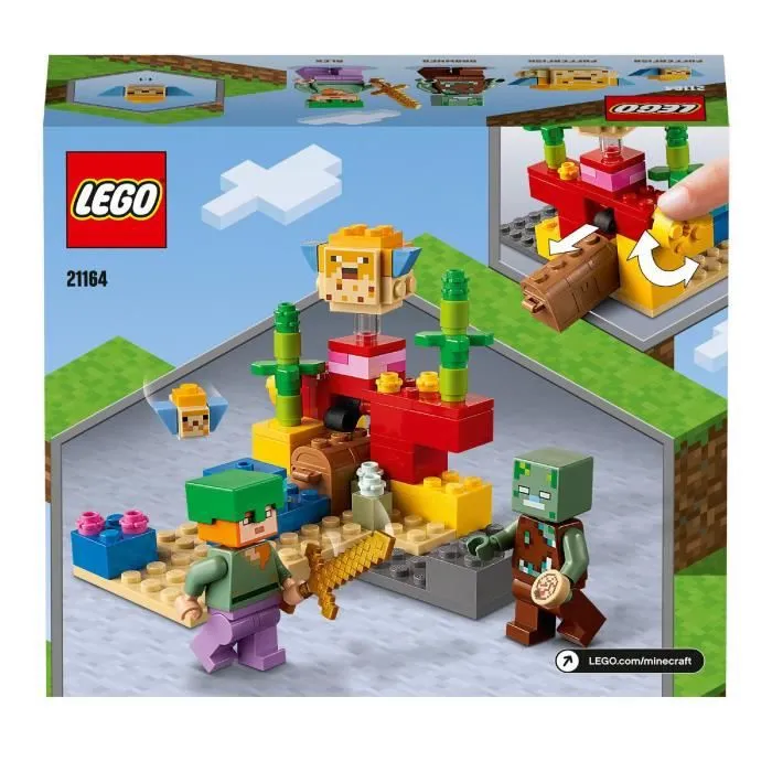 LEGO® Minecraft 21164 Le Récif Corallien, Jouet avec Figurines d'Alex, un Zombie et une Épée-4