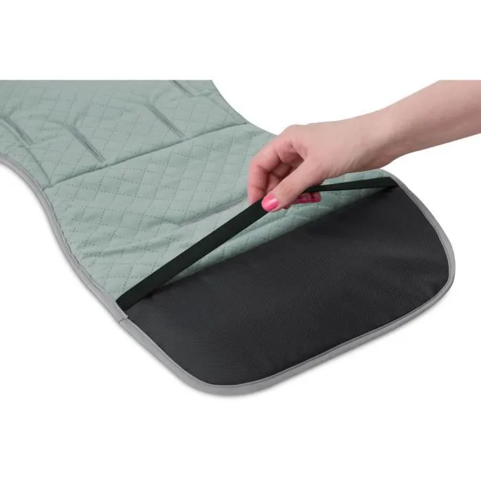 Bellochi Coussin Poussette Universel Été Matelas Poussette Universelle avec Coussin Anti-Choc - Coton et Velours - Gris-2