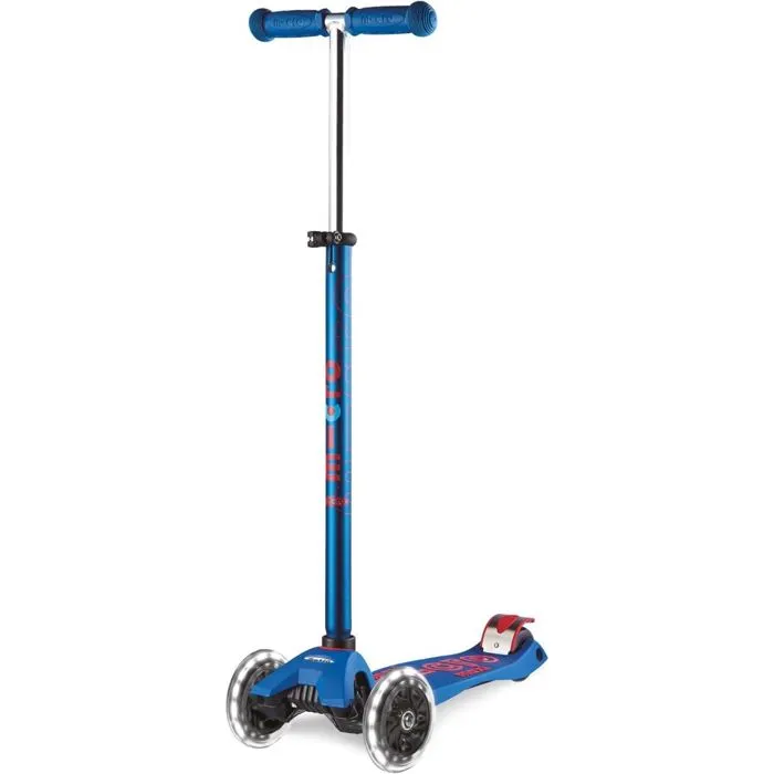 Trottinette enfant 3 roues - Micro - Maxi Deluxe - Bleu LED - Guidon réglable - 5 ans et plus-1