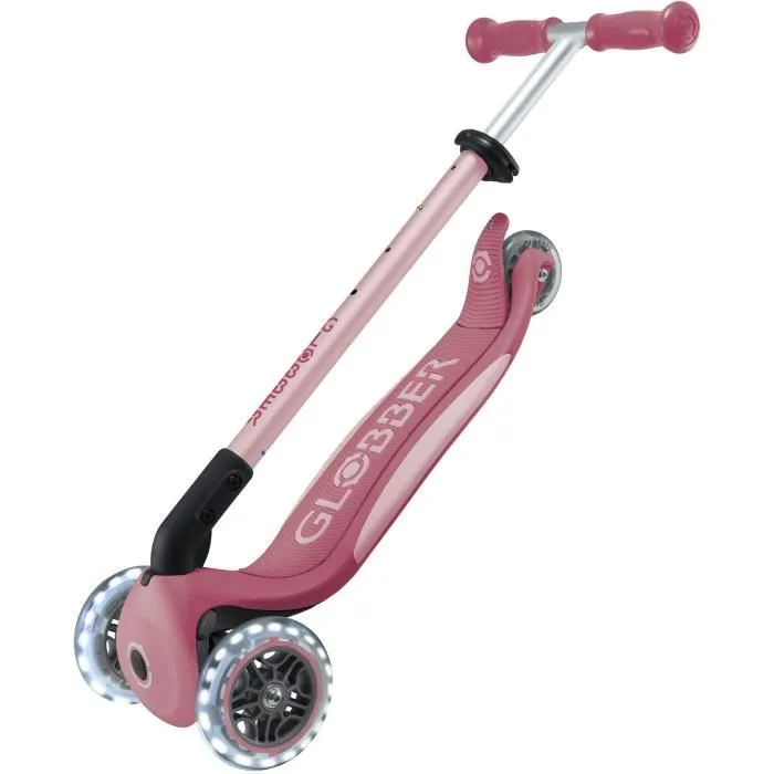 Globber - Trottinette PRIMO FOLDABLE PLUS LIGHTS V2 - Rose pastel-4