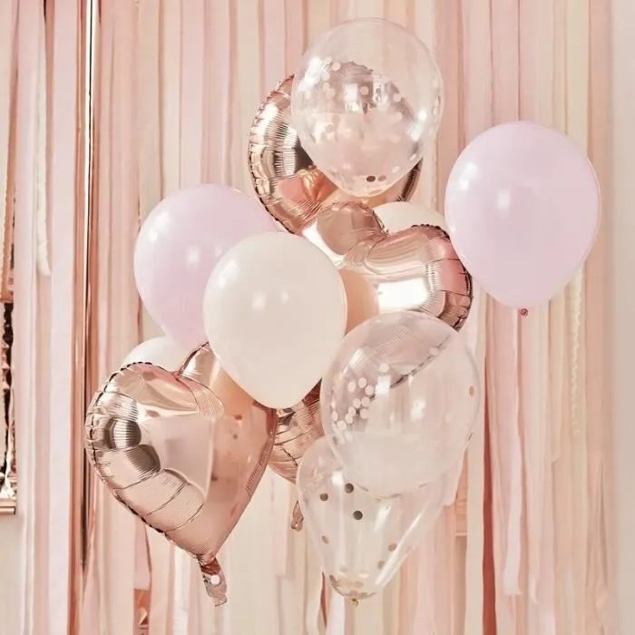 Modern Confetti - Bouquet de ballons confettis rose gold-0