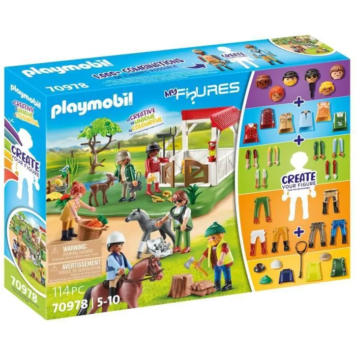 PLAYMOBIL - 70978 - My Figures: Ranch équestre - Figures - Combinez vos personnages Animaux & Nature-0