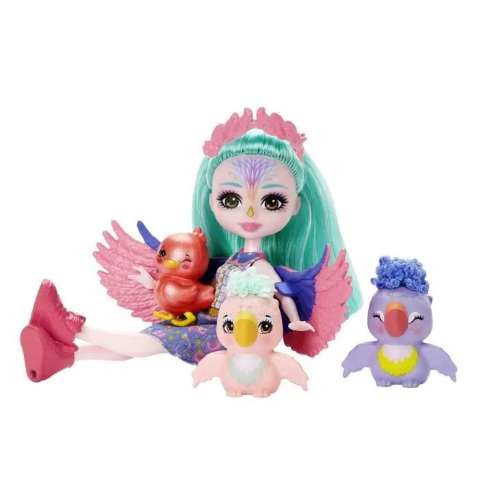 Enchantimals - Famille De Filia Finch - Poupée 15cm et 3 animaux - Intérieur - Blanc - 4 Ans Et +-3