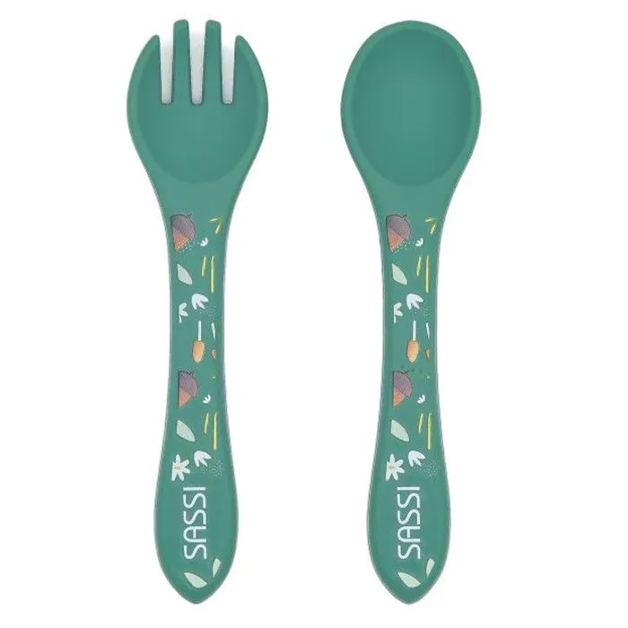 Set fourchette et cuillère en silicone Animaux RENARD-0