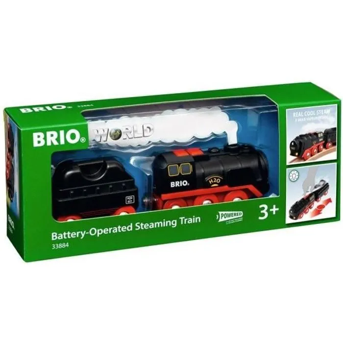 Locomotive à piles à vapeur BRIO World - Ravensburger - Effets de vapeur réalistes - Dès 3 ans - 33884-0
