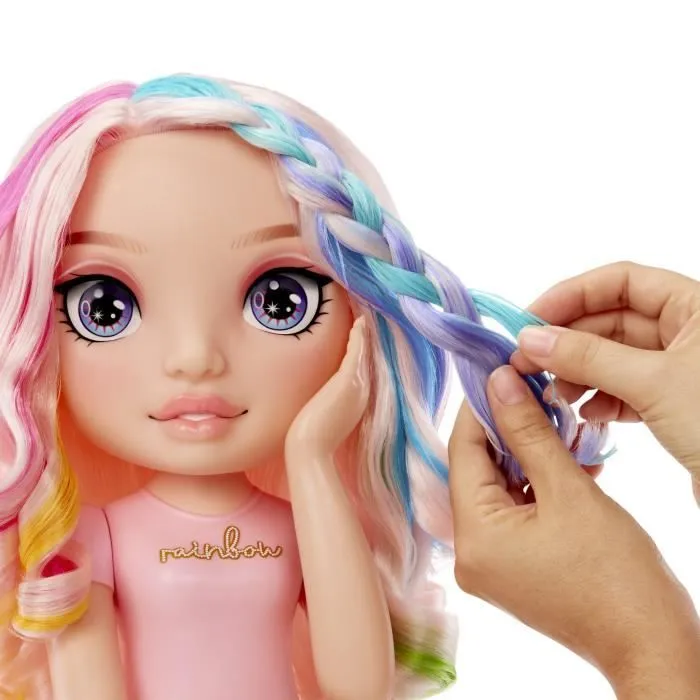 Rainbow High - Tête à coiffer Bella - 33cm - Colorer ongles et cheveux - Utilise les produits pour toi - Dès 4 ans-2