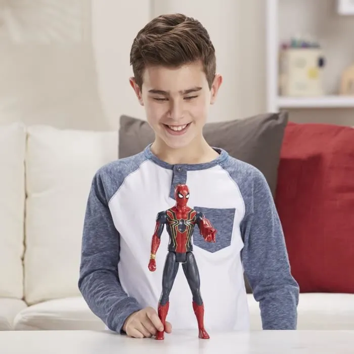Figurine Titan Iron Spider-Man - HASBRO - Avengers - 30 cm - Rouge - Mixte - 3 ans et plus-3