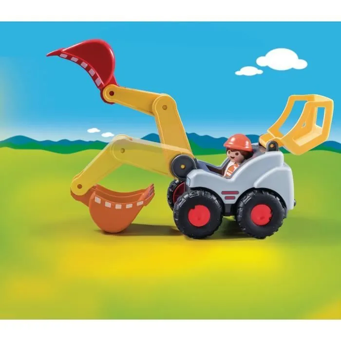 Pelleteuse PLAYMOBIL 1.2.3 - Modèle: Pelleteuse - Couleur: Jaune - Pour Enfant de 18 mois et plus-3