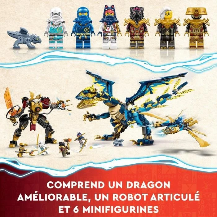 LEGO® NINJAGO 71796 Le Dragon Élémentaire contre le Robot de l’Impératrice, Grand Jouet-3