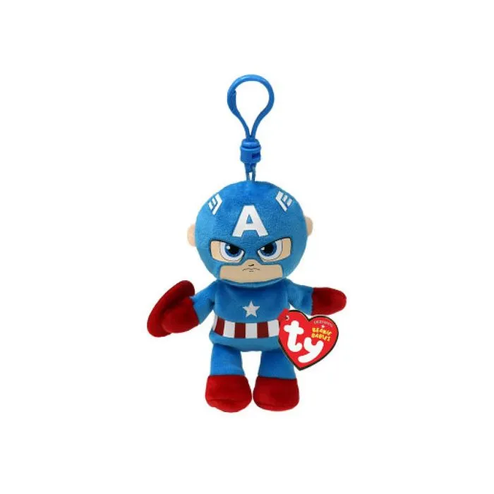 Porte-Clé Peluche - Marvel - Captain America - Bleu - Mixte - 3 ans et plus-0