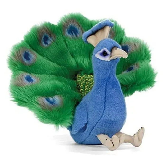 Peluche Living nature - AN409 - Peluche - Paon colore (18 cm)-0