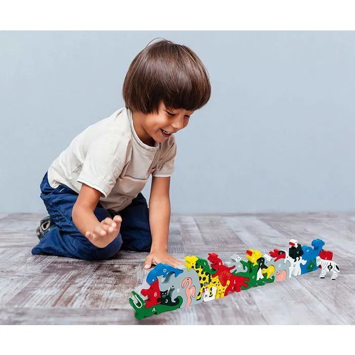 Puzzle Animaux Bois - LEGLER - Lettres et nombres - 58 x 11 cm - 12 pièces-3