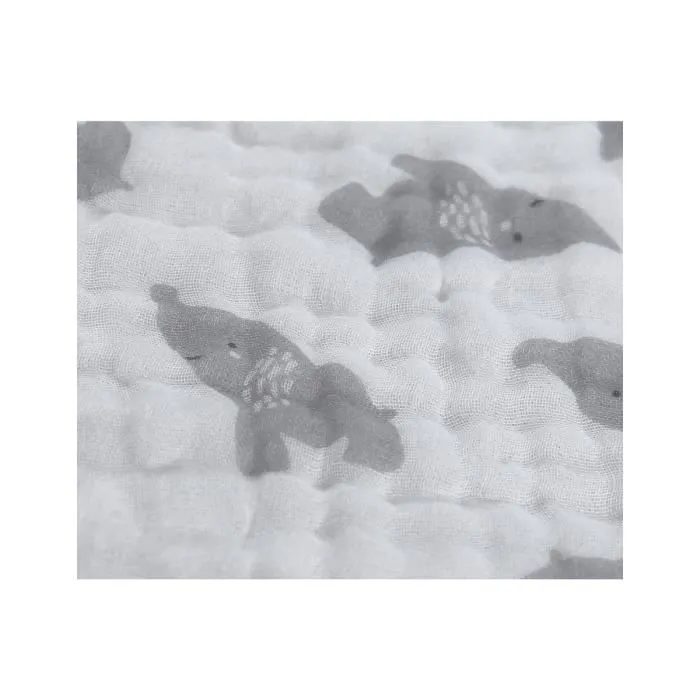 Housse de couette - Noukie's - Mousseline B - 100x140 cm - Réversible - Imprimée gris-3
