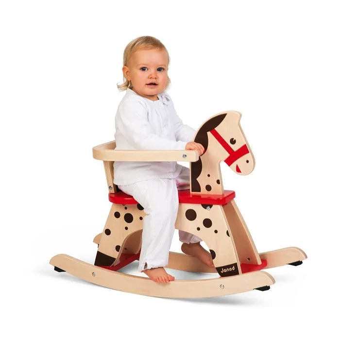 Cheval à Bascule en Bois Caramel - JANOD - Système Anti-Bascule - Dès 1 An-2