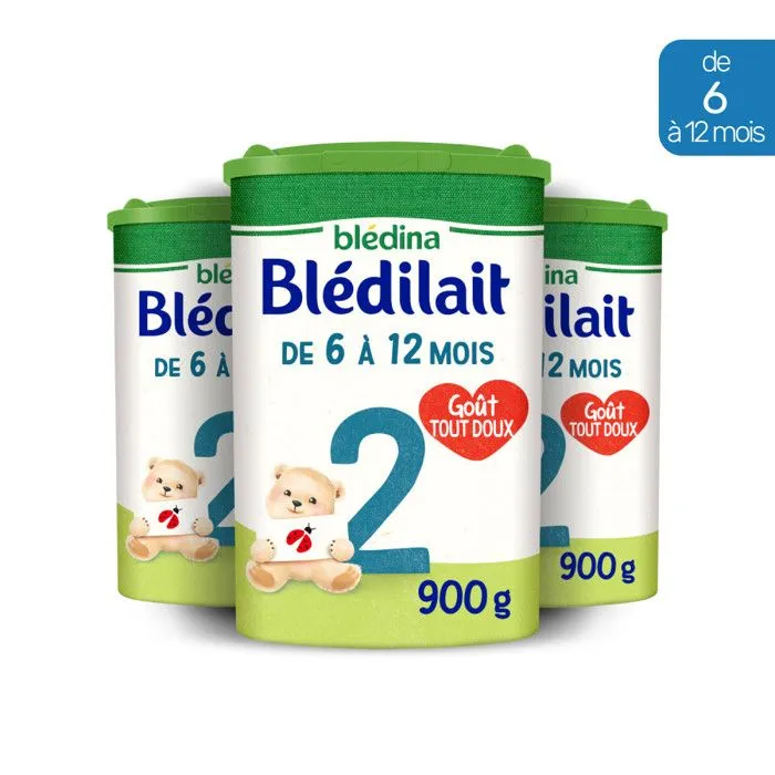 3 Boîtes de Lait en poudre Blédilait 2 (3x900g) - Blédilait De 6 à 12 Mois-0