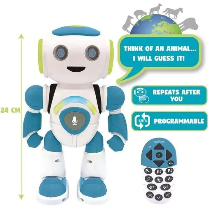 Robot éducatif LEXIBOOK ROB20EN Powerman Junior - Télécommande - Jeu pour enfants-0