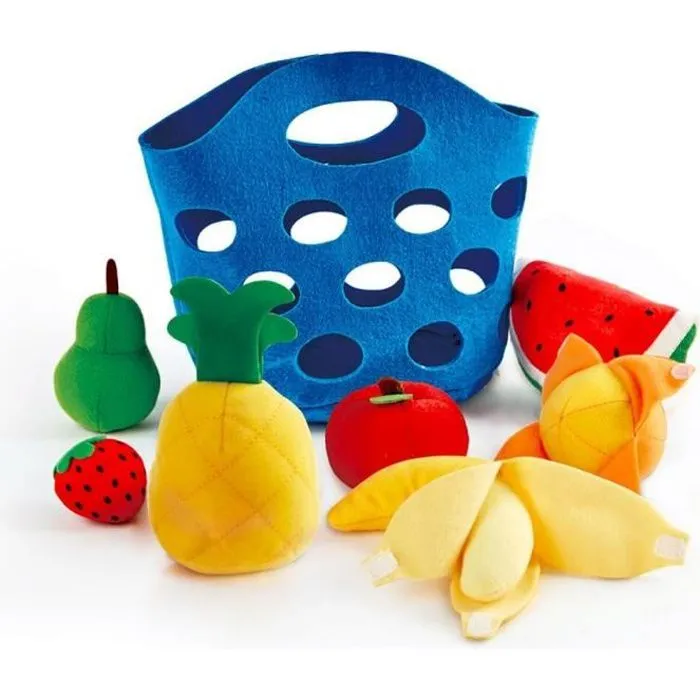 Hape - Jeu d'imitation en feutrine gamme cuisine - Panier de fruits pour enfants-0