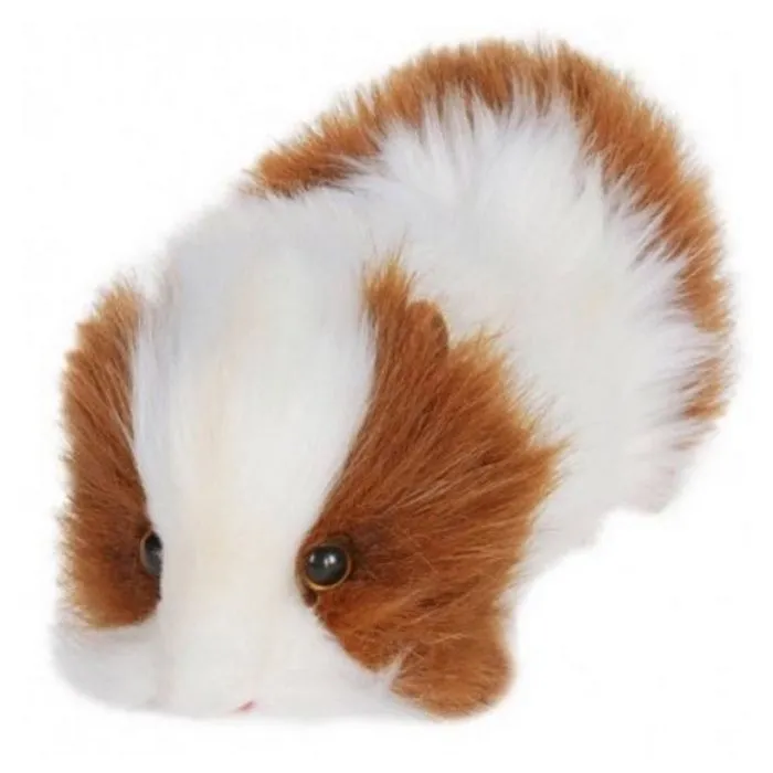 Peluche - Hansa - Cobaye Roux et blanc - 20cm - Pour enfants - Poils longs-0