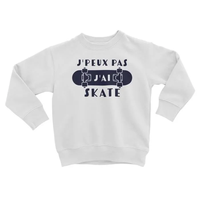 Sweatshirt Enfant J'Peux Pas J'ai Skate Skateboard Half Pipe-0